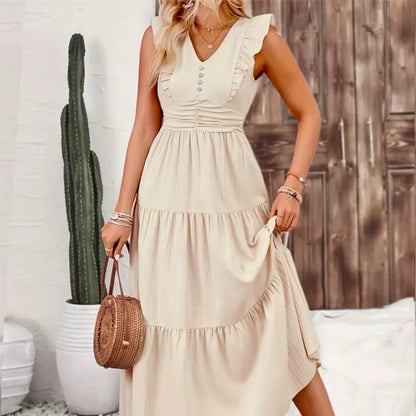 Elevate Your Summer Style with Our Chic Sleeveless A-Line Dress! Perfect for Vacations and Casual Outings 🌞👗 #FashionGoals #SummerVibes