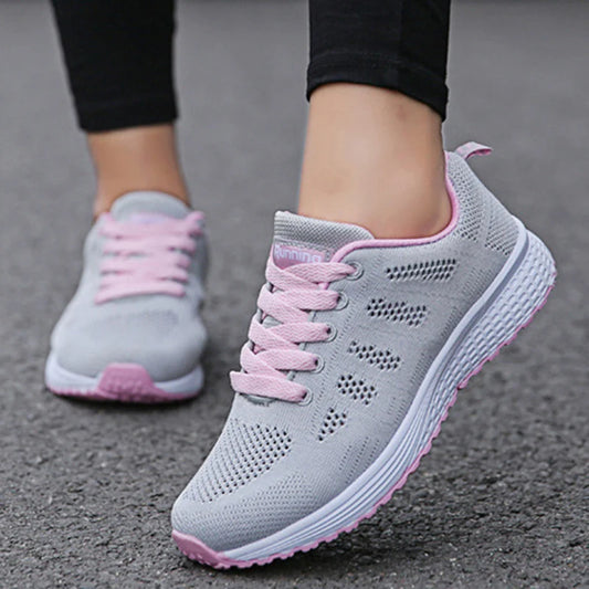 Step into style with our trendy breathable mesh sneakers! Perfect for casual walks or gym sessions. 🏃‍♀️✨ #FashionFootwear #WomenSneakers