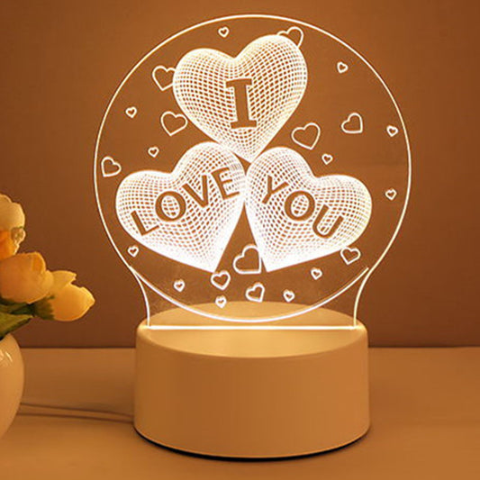 3D LED Neon Sign Lamp - Stylish Acrylic USB Night Light for Home Decor & Unique Valentine's Day Gifts