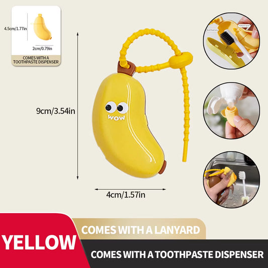 Protect Your Toothbrush in Style: The Ultimate Banana Toothbrush Cap with Built-In Toothpaste Storage for Travel
